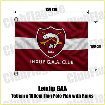 Leixlip GAA 150cm x 100cm Flag Pole Flag with Rings - ClubFlags.ie