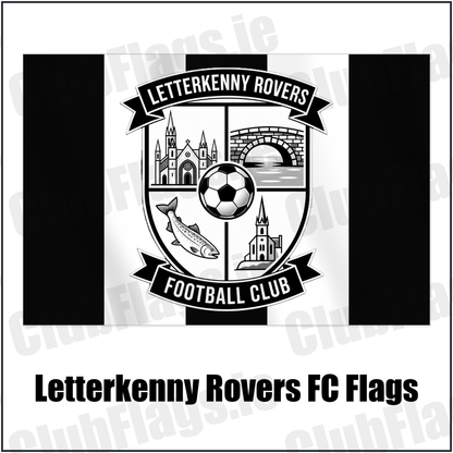 Letterkenny Rovers FC Flags with the club crest and colours, Donegal Football - ClubFlags.ie