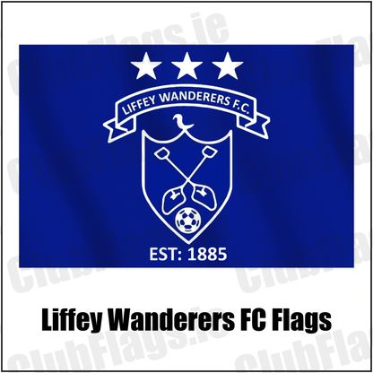 Liffey Wanderers FC Flags with the club crest and colours, Dublin Football - ClubFlags.ie