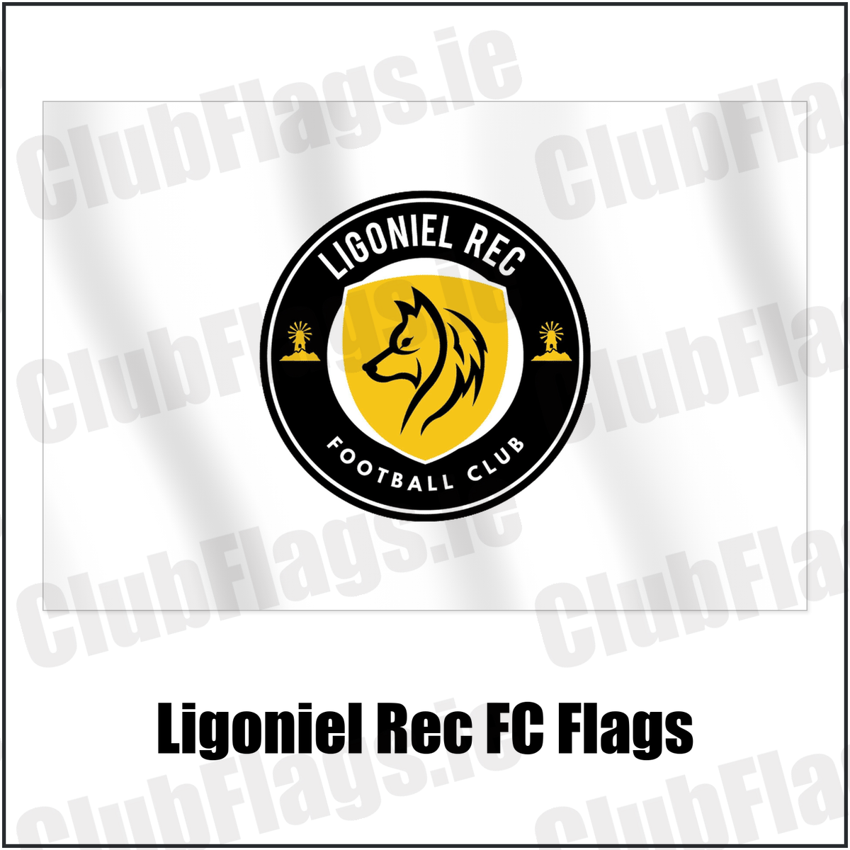 Ligoniel Rec FC Flags with the club crest and colours, Antrim Football - ClubFlags.ie
