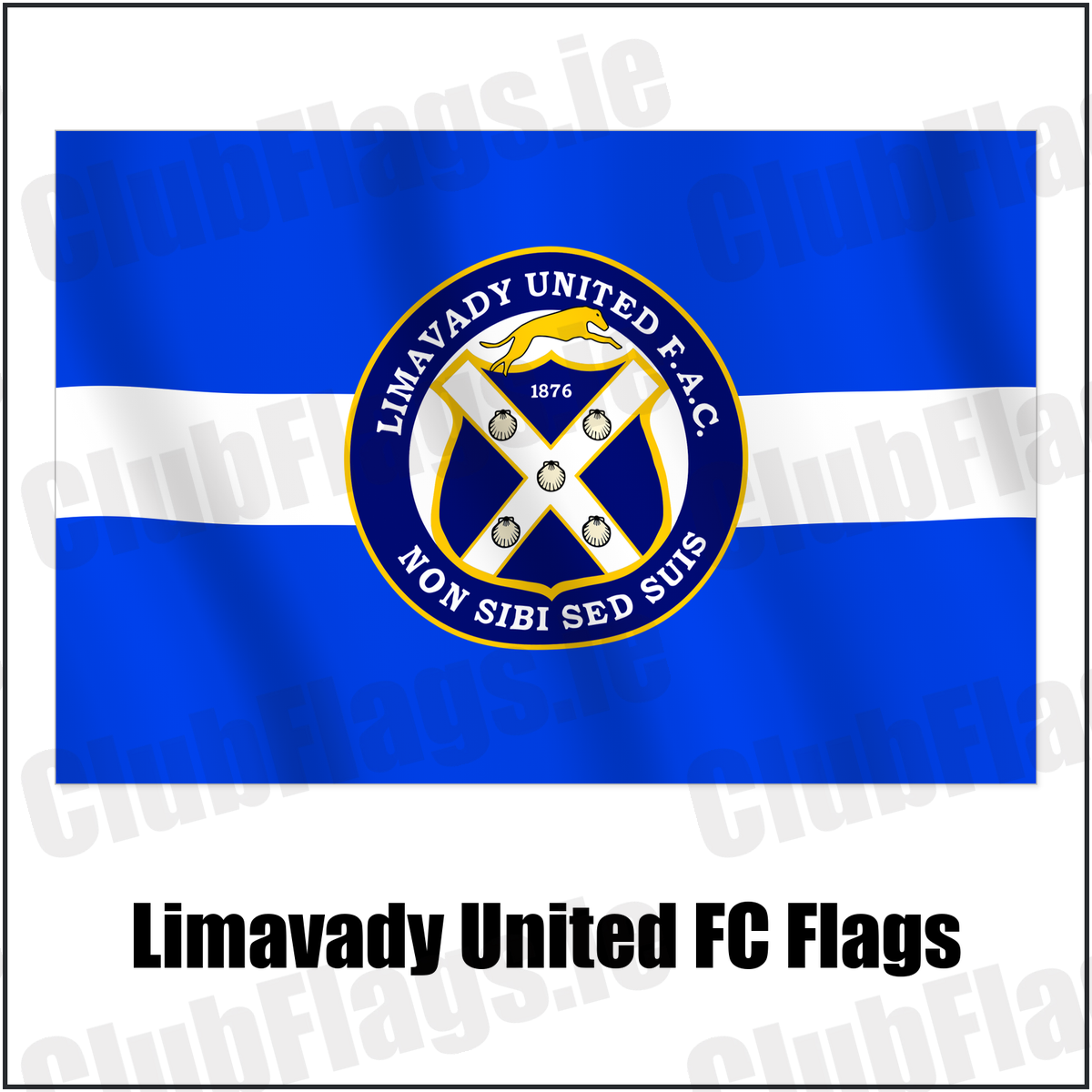 Limavady United FC Flags with the verified club crest and colours, Derry Football - ClubFlags.ie