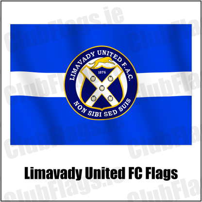 Limavady United FC Flags with the verified club crest and colours, Derry Football - ClubFlags.ie