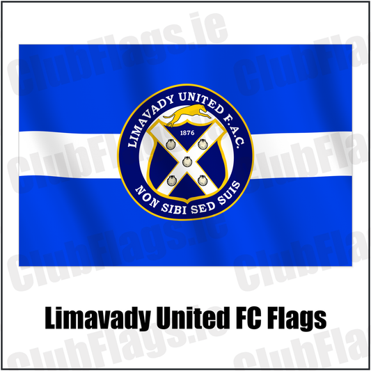 Limavady United FC Flags with the verified club crest and colours, Derry Football - ClubFlags.ie