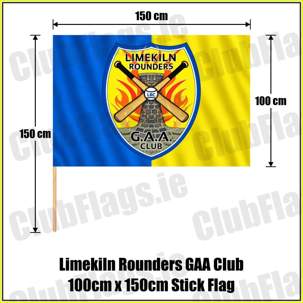 Limekiln Rounders GAA Club 100cm x 150cm Stick Flag - ClubFlags.ie