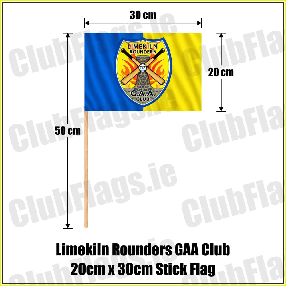 Limekiln Rounders GAA Club 20cm x 30cm Stick Flag - ClubFlags.ie