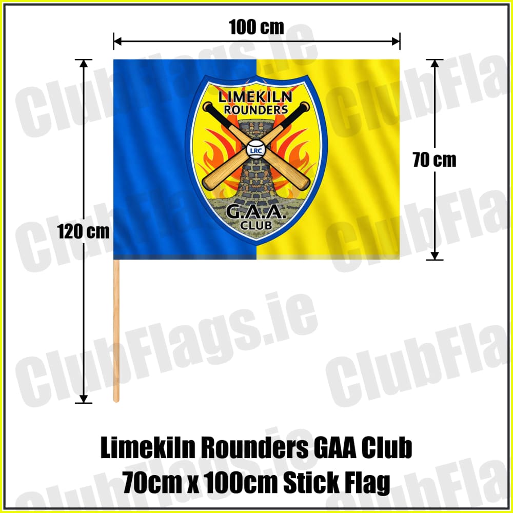 Limekiln Rounders GAA Club 70cm x 100cm Stick Flag - ClubFlags.ie