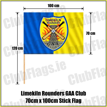 Limekiln Rounders GAA Club 70cm x 100cm Stick Flag - ClubFlags.ie