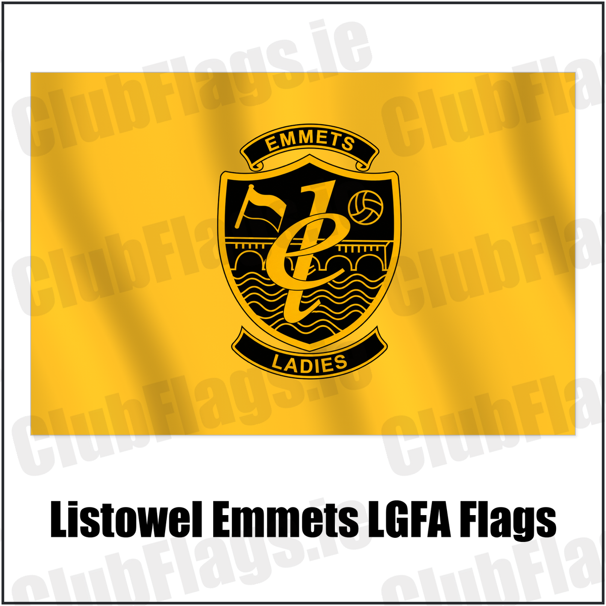 Listowel Emmets LGFA Flags with the club crest and colours, Kerry GAA - ClubFlags.ie