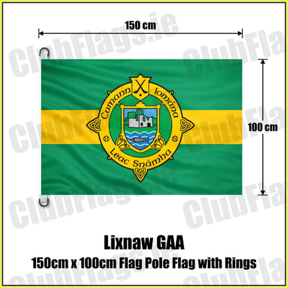 Lixnaw GAA 150cm x 100cm Flag Pole Flag with Rings - ClubFlags.ie