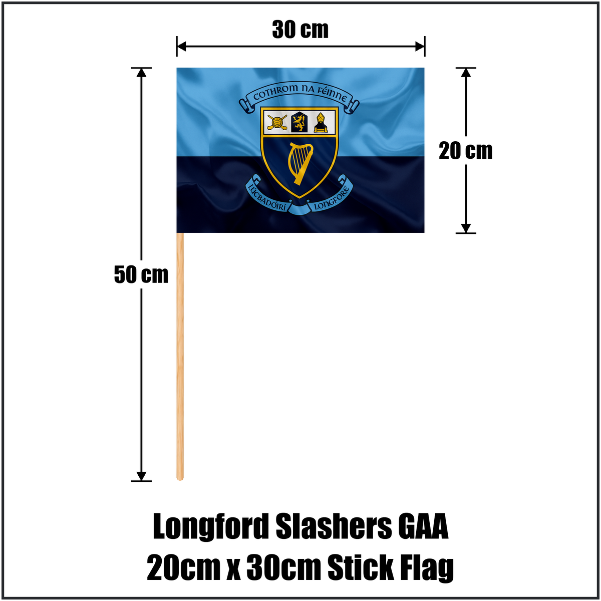 Longford Slashers GAA 20cm x 30cm Stick Flag - ClubFlags.ie