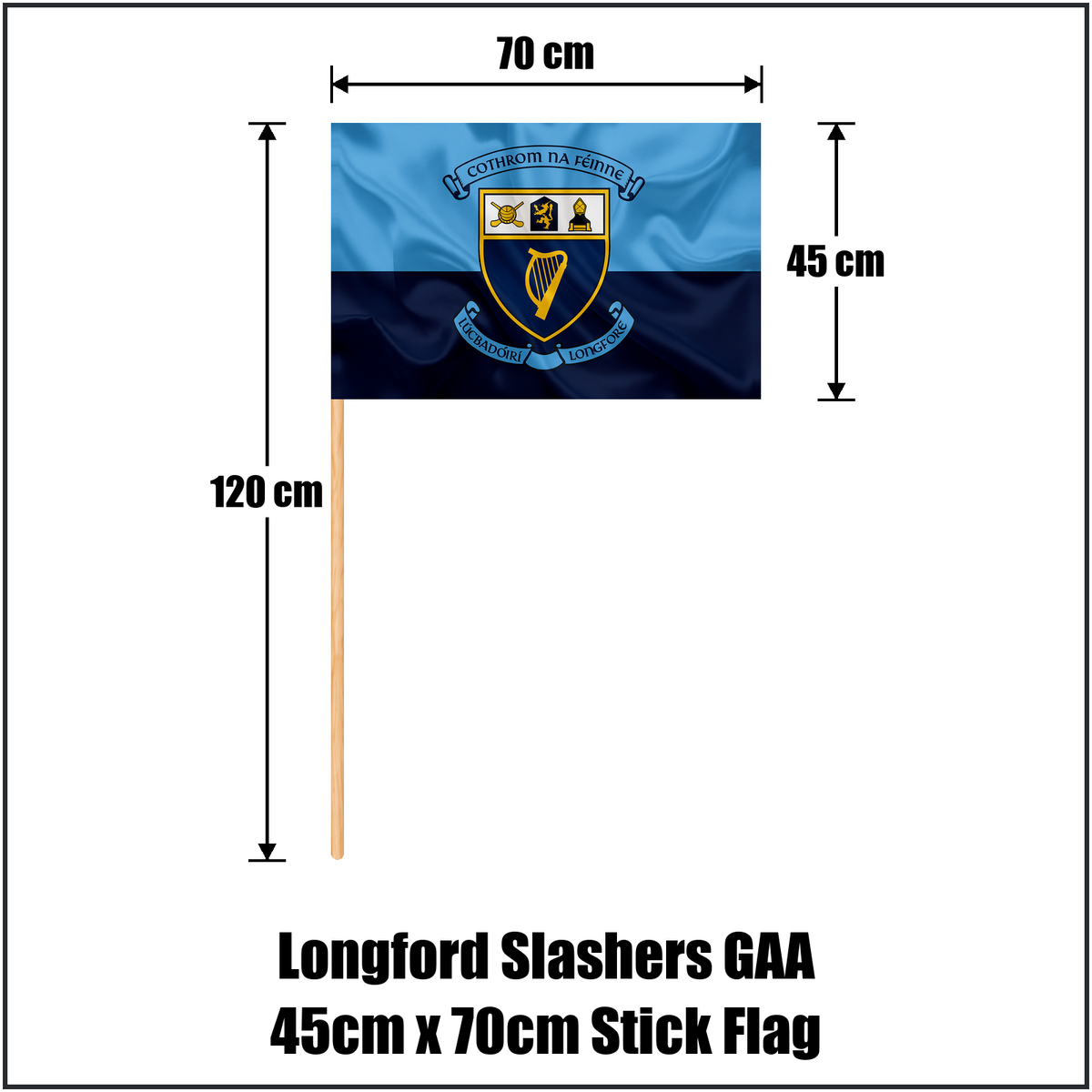Longford Slashers GAA 45cm x 70cm Stick Flag - ClubFlags.ie