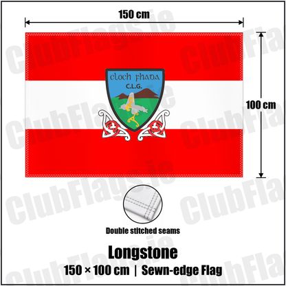 Longstone 100cm x 150cm Flag (sewn on the edges) with the club crest and colours, Down GAA - ClubFlags.ie
