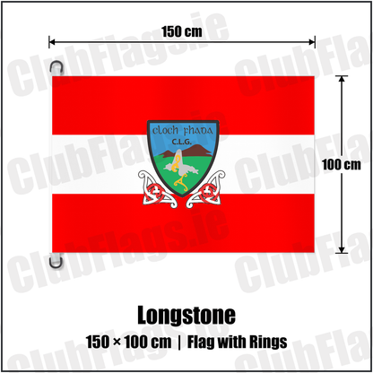 Longstone 150cm x 100cm Flag Pole Flag with Rings with the club crest and colours, Down GAA - ClubFlags.ie