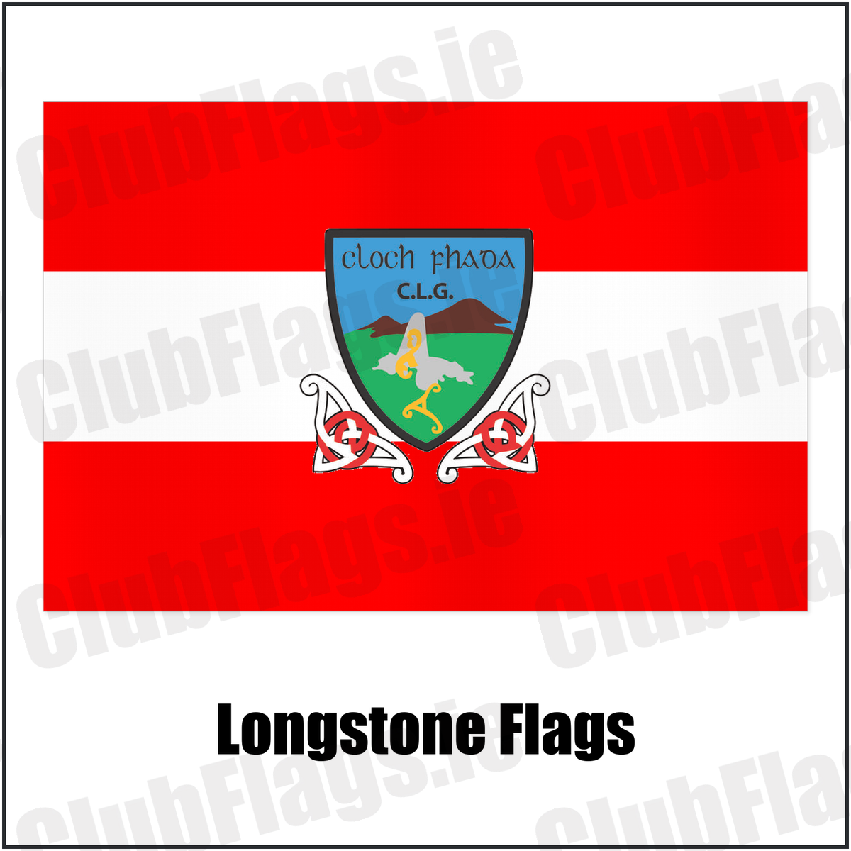 Longstone Flags with the club crest and colours, Down GAA - ClubFlags.ie