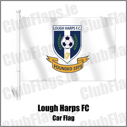 Lough Harps FC Car Flag with the club crest and colours, Roscommon Football - ClubFlags.ie