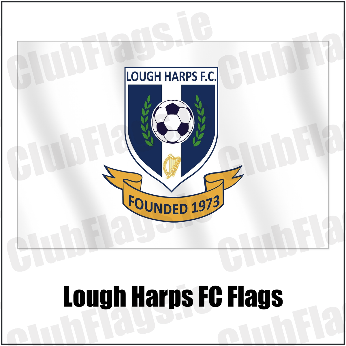 Lough Harps FC Flags with the club crest and colours, Roscommon Football - ClubFlags.ie