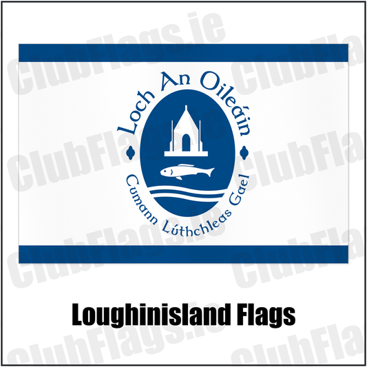 Loughinisland Flags with the club crest and colours, Down GAA - ClubFlags.ie
