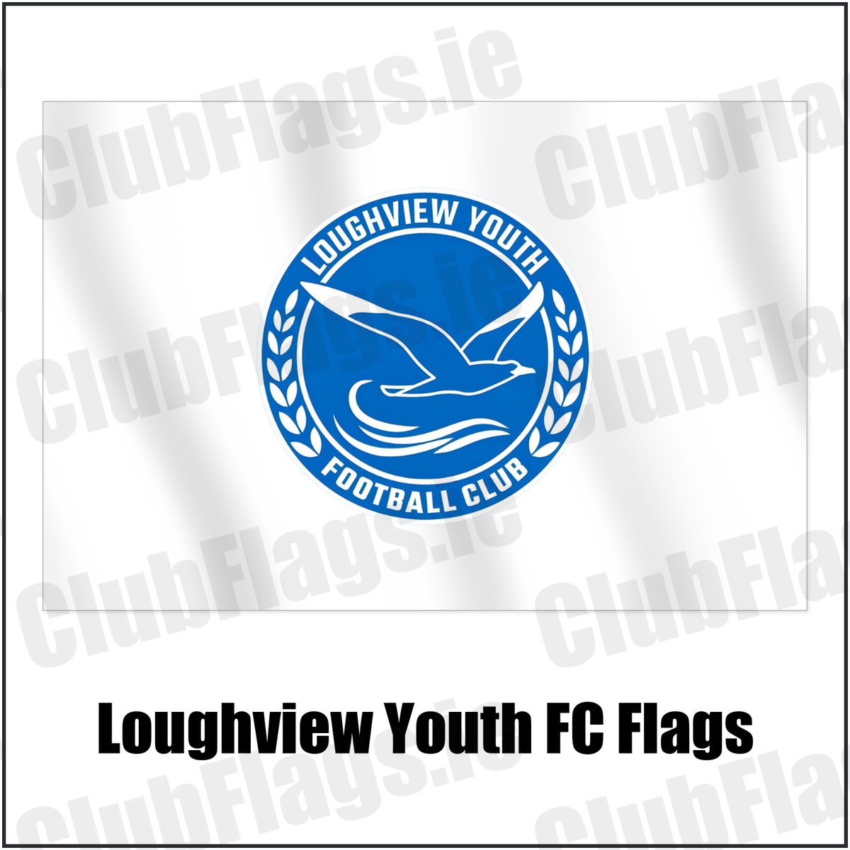 Loughview Youth FC Flags with the club crest and colours, Antrim Football - ClubFlags.ie