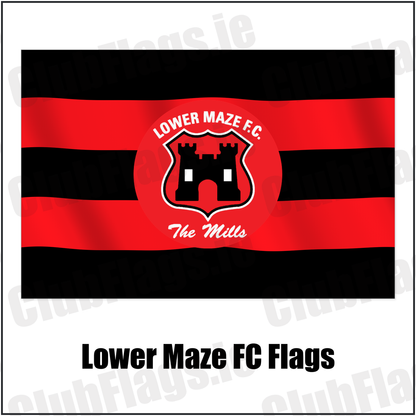 Lower Maze FC Flags with the club crest and colours, Down Football - ClubFlags.ie