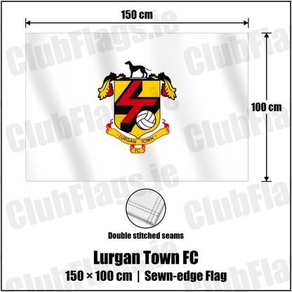 Lurgan Town FC 100cm x 150cm Flag (sewn on the edges) with the club crest and colours, Armagh Football - ClubFlags.ie