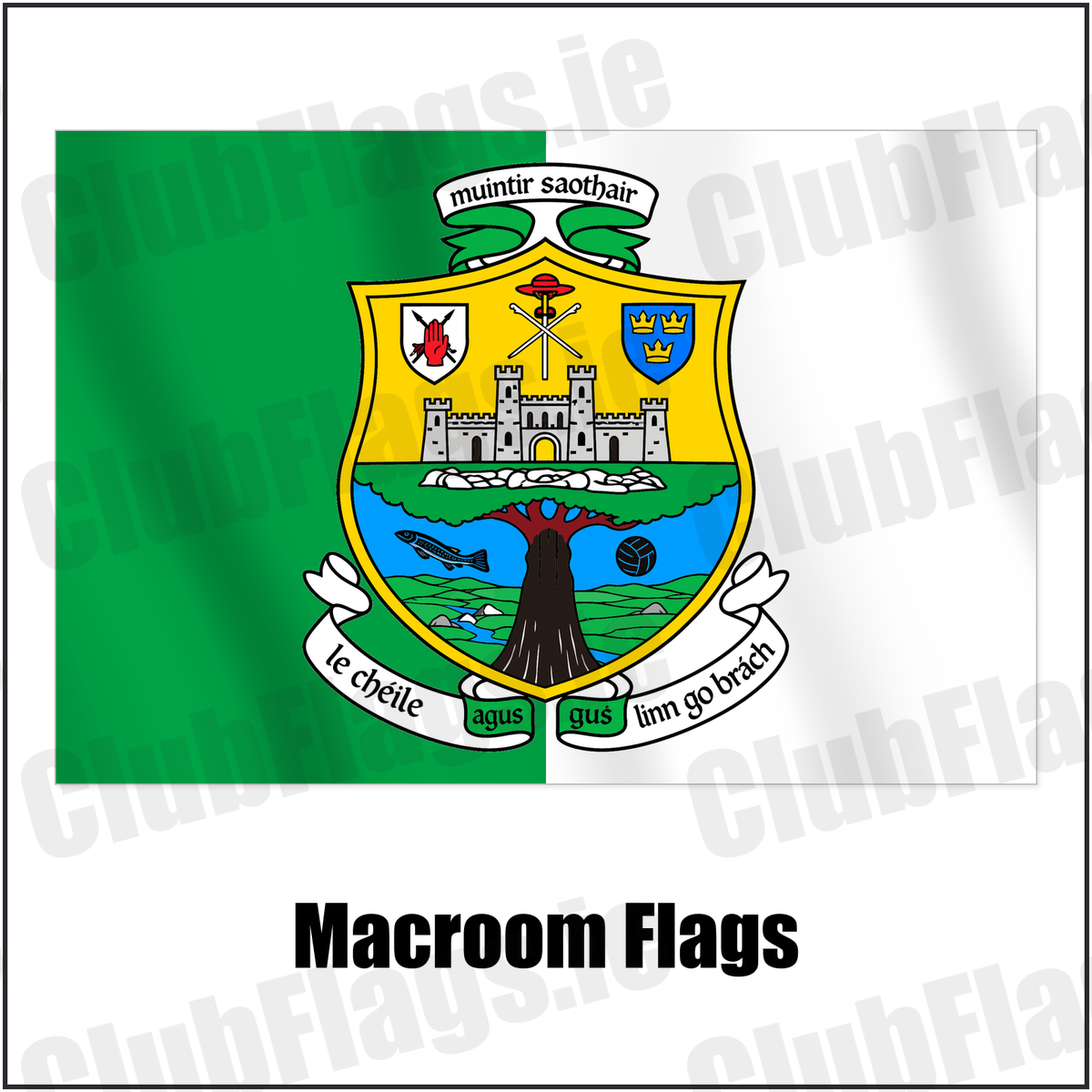 Macroom Flags with the verified club crest and colours, Cork GAA - ClubFlags.ie