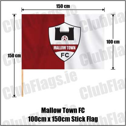 Mallow Town FC 100cm x 150cm Stick Flag - ClubFlags.ie