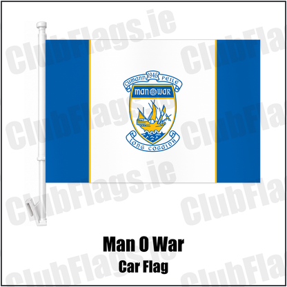 Man O War Car Flag with the club crest and colours, Dublin GAA - ClubFlags.ie