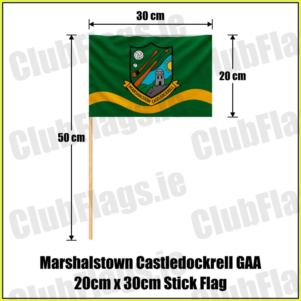 Marshalstown Castledockrell GAA 20cm x 30cm Stick Flag - ClubFlags.ie