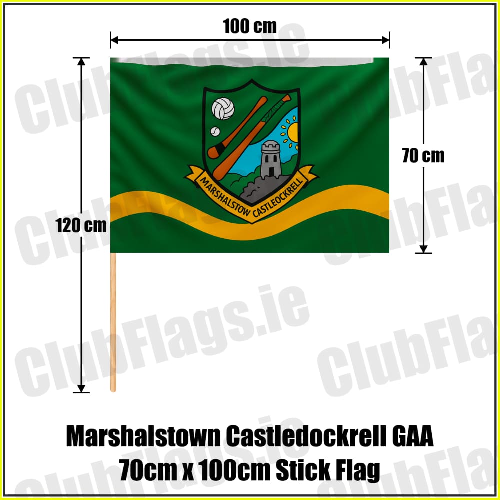 Marshalstown Castledockrell GAA 70cm x 100cm Stick Flag - ClubFlags.ie
