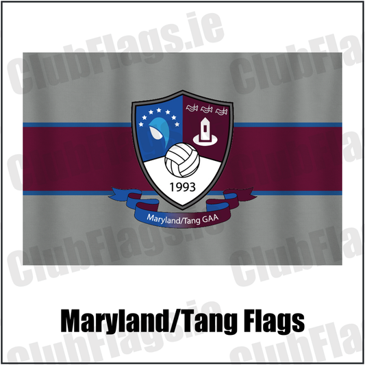 Maryland/Tang Flags, featuring the club crest and grey and maroon and blue colours; County Westmeath GAA. ClubFlags.ie.