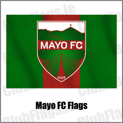 Mayo FC Flags with the club crest and colours, Mayo Football - ClubFlags.ie