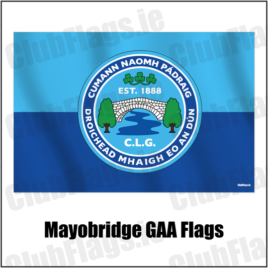 Mayobridge GAA Flags with the verified club crest and colours, Down GAA - ClubFlags.ie
