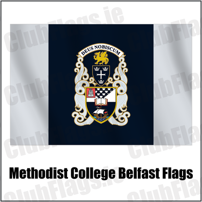 Methodist College Belfast Flags with the club crest and colours, Antrim Rugby - ClubFlags.ie
