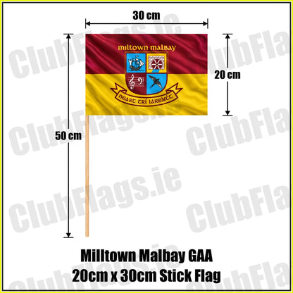 Milltown Malbay GAA 20cm x 30cm Stick Flag - ClubFlags.ie