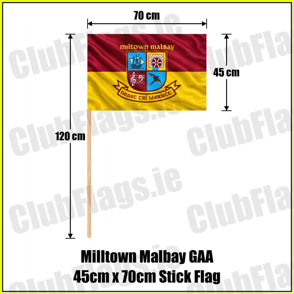 Milltown Malbay GAA 45cm x 70cm Stick Flag - ClubFlags.ie