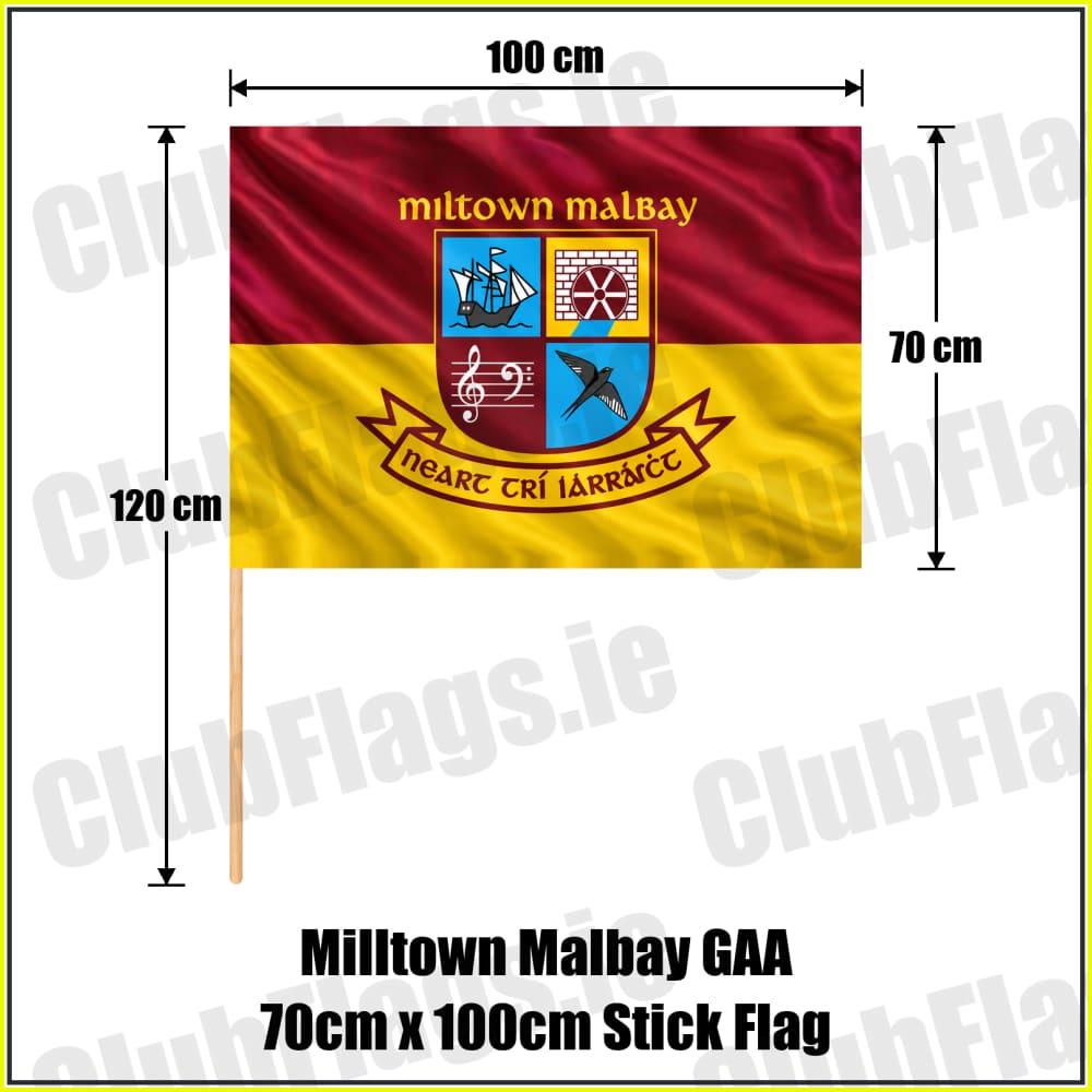 Milltown Malbay GAA 70cm x 100cm Stick Flag - ClubFlags.ie