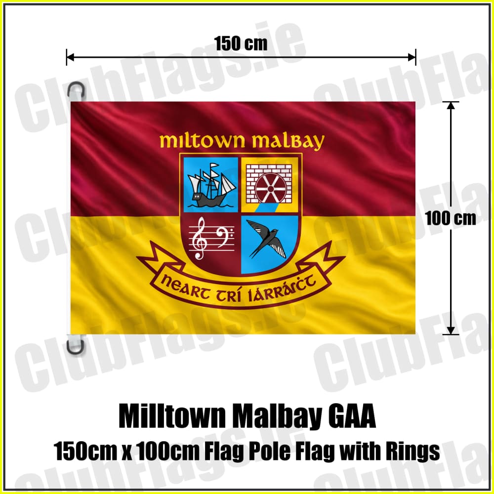 Milltown Malbay GAA 150cm x 100cm Flag Pole Flag with Rings - ClubFlags.ie