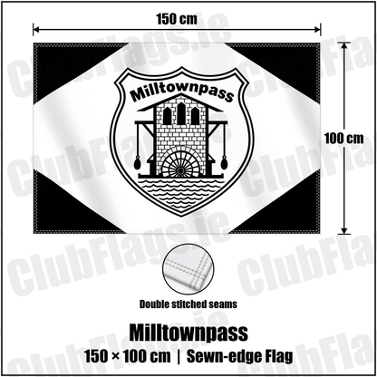 Milltownpass 100cm x 150cm Flag (sewn on the edges) with the club crest and colours, Westmeath GAA - ClubFlags.ie