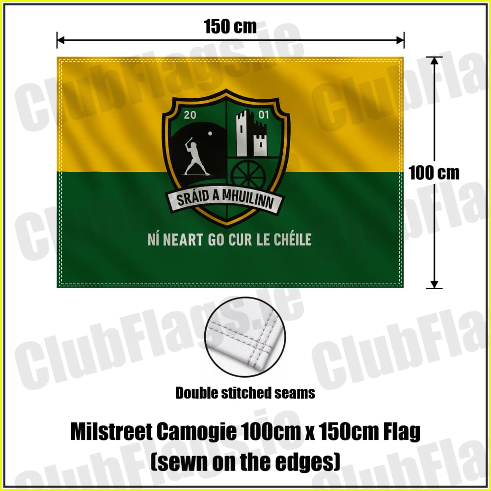 Milstreet Camogie 100cm x 150cm Flag (sewn on the edges) - ClubFlags.ie