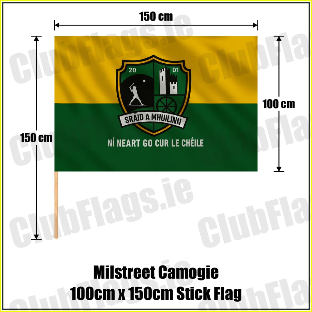 Milstreet Camogie 100cm x 150cm Stick Flag - ClubFlags.ie