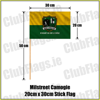 Milstreet Camogie 20cm x 30cm Stick Flag - ClubFlags.ie