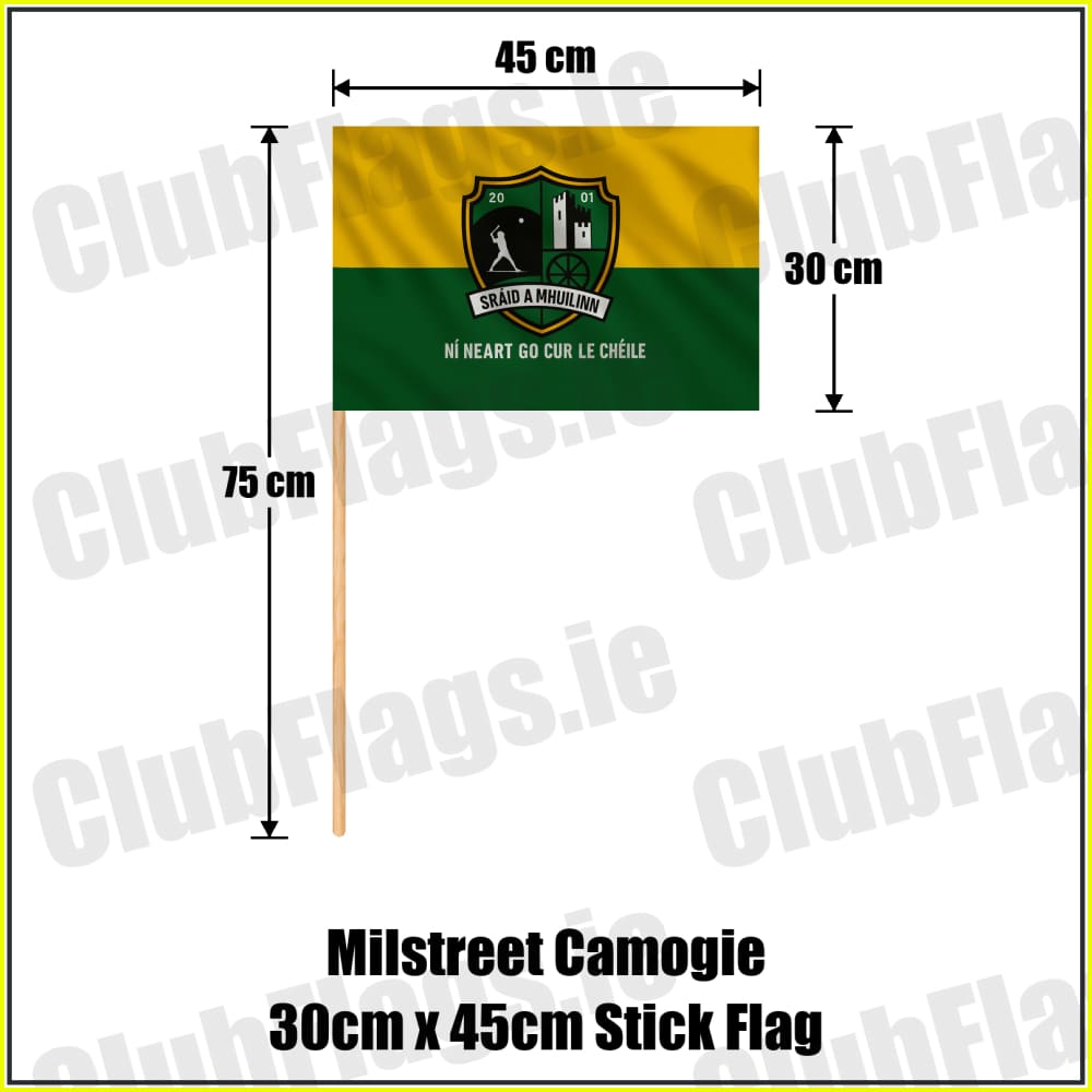 Milstreet Camogie 30cm x 45cm Stick Flag - ClubFlags.ie