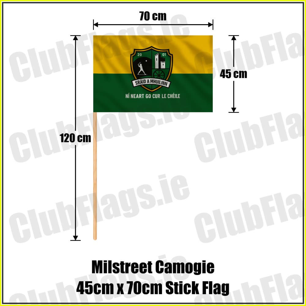 Milstreet Camogie 45cm x 70cm Stick Flag - ClubFlags.ie
