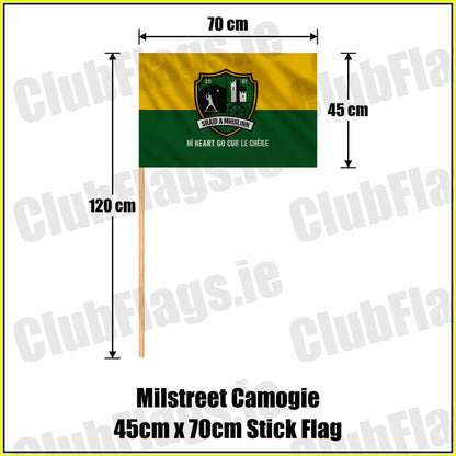 Milstreet Camogie 45cm x 70cm Stick Flag - ClubFlags.ie