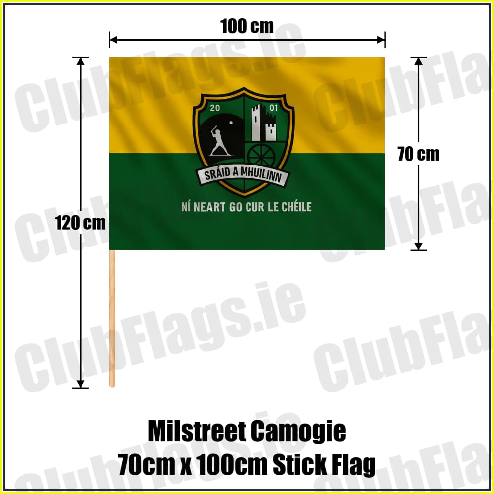 Milstreet Camogie 70cm x 100cm Stick Flag - ClubFlags.ie