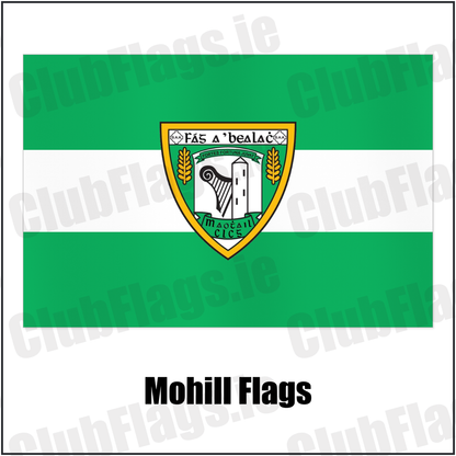 Mohill Flags with the club crest and colours, Leitrim GAA - ClubFlags.ie