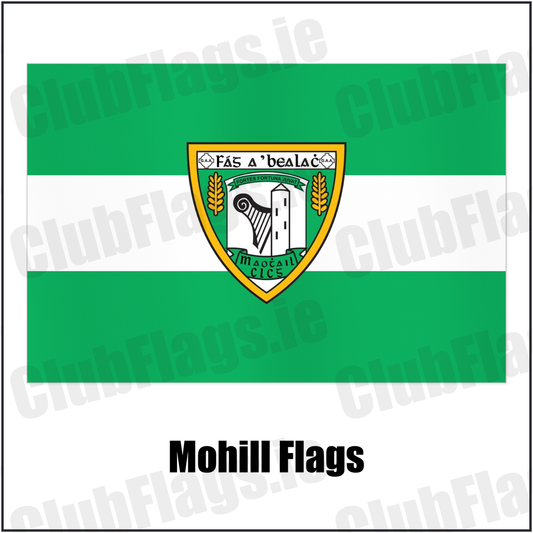 Mohill Flags with the club crest and colours, Leitrim GAA - ClubFlags.ie