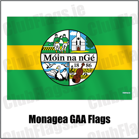 Monagea GAA Flags with the verified club crest and colours, Limerick GAA - ClubFlags.ie