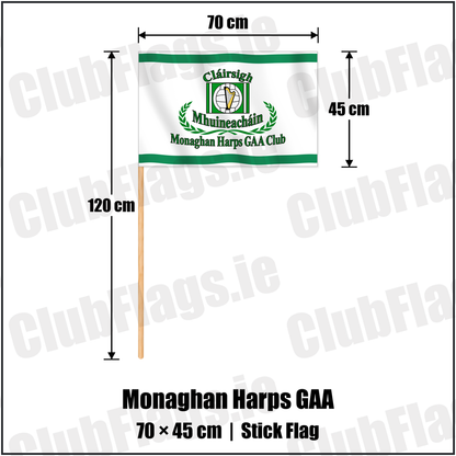 Monaghan Harps GAA 45cm x 70cm Stick Flag with the club crest and colours, Monaghan GAA - ClubFlags.ie