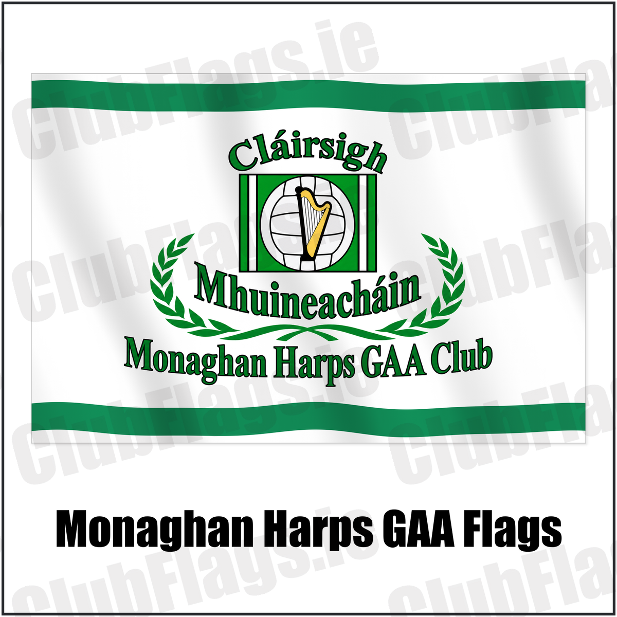 Monaghan Harps GAA Flags with the club crest and colours, Monaghan GAA - ClubFlags.ie